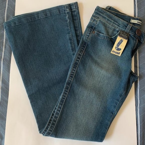 NWT Mavi Chloe Wide Stich Low Rise Flare Jeans - 25/32 - Picture 1 of 3